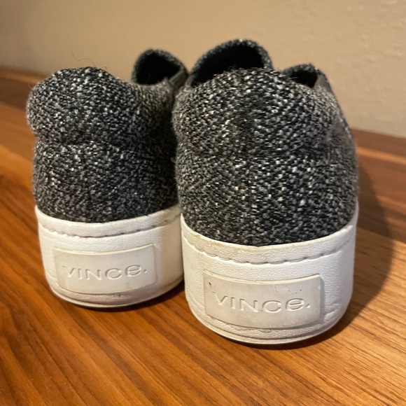 Vince Warren Black and White Tweed Slip-On Sneakers - Picture 6 of 6